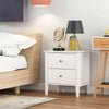 White Bedside Table Drawer Bedroom Cabinet Nightstand Shelf With 2 Drawers