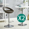 2X Rattan PU Bar Stools Breakfast Bar Chair Kitchen Stool Swivel Barstool