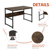 Large Rustic Home Office Desk Storage Shelf Laptop Study Workstation Table