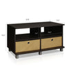Furinno Andrey Entertainment Center with Bin Drawers, Espresso/Brown