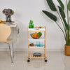 4-Tier Moving Kitchen Storage Trolley Cart w/ Tray Shelves 4 Wheels Home