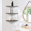3 Tier Wood Floating Corner Shelf Rustic Wall Hanging Display Storage Rack