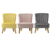 Velvet Fabric Tub Chair Armchair Home Cafe Lounge Bedroom Single Sofa Wood Legs