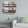 2 Tiers Rustic Wall Floating Shelf kitchen bathroom Wooden Storage Shelving Unit