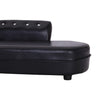 Pawhut Chaise Lounger Dog Cat Puppy Kitty Couch Leather Bed Pet Sofa Black NEW