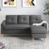 3 Seater Sofa Corner Sofa Modern Fabric Upholstered Sofa Couch with Footrests