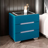 LED Bedside Table Storage Cabinet 3 Drawers Wireless Charging Nightstand Bedroom