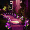 2Pcs 4 LED Solar Power Lily Flower Stake Lights Outdoor Garden Decor Patio Lamp