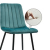 Set of 2 Velvet Dining Chairs Soft Padded Seat Metal Legs Modern Office Kitchen