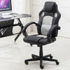 Racing Gaming Swivel Office Chair PU Leather Swivel Computer Desk Chair,Gray