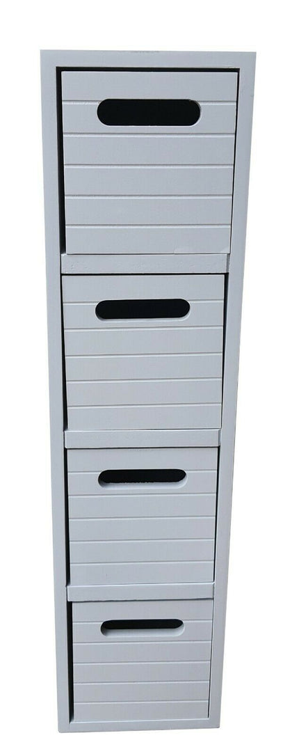 4 Drawer Chest Cabinets Storage Unit Bathroom Fully Assembled Home Grey -0314