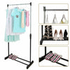 GARMENT RACK SINGLE DOUBLE SILVER BLACK ADJUSTABLE PORTABLE CLOTHES RAIL STAND