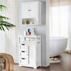 Bathroom Floor Cabinet Storage Unit 3 Tiers Freestanding Chest of Drawers White