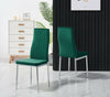 Set of 2 Modern Blue/Mustard/Pink/Grey Velvet Chrome Metal Legs Dining Chairs