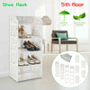 5 Tier Shoes Storage Cabinet White Organiser Shelf Footwear Rack Stand Unit UK
