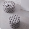 Velvet Chesterfield Footstool DEEP Button Pouffe Ottoman Foot Stool Coffee Table