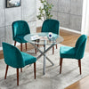 Velvet Dining Chairs Table and Chairs Set Small Lounge Sofa Padded Seat Modern