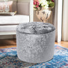 Velvet Vanity Makeup Stool Footstool Dressing Table Chair Round Upholstered Seat