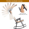 Folding Garden Rocking Lounge Chair w/Shade Canopy Beach Chair Rocker Patio