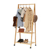 Wooden Clothes Rail Scarf Cap Hanging Garment Coat Rack Heavy Duty Rolling Stand