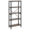 5 Tier Storage Shelves Ladder Bookshelf Industrial Bookcase Unit Rustic Brown UK