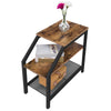 HOOBRO Side Table Narrow Bedside Table with 3-Tier Shelves Industrial End Table