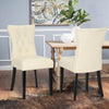 2/4 PU Leather Dining Chairs Thick Padded Seat High Back With Buttons Wood Legs