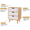 3 Drawer Wooden Bedside Table Cabinet Nightstand Storage Bedroom Furniture