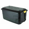 Strata 145 Litre Plastic Storage Trunk Wheels Black Home Storage Box
