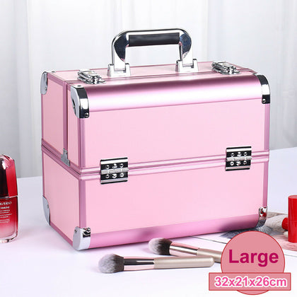 Large Womens Vanity Case Beauty Box Make up Cosmetic Nail Tech Storage Travel