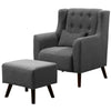 Vintage Accent Armchair and Footstool Tub Wing Chair Reclining Bedroom Lazy Sofa