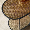 Oval Brass Finish Side Table Living Room Storage Display Furniture