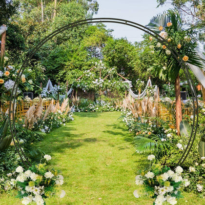 Metal Wedding Arch Frame Moongate Garden Backdrop Stand Flower Display DIY Decor