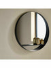 Wall Mounted Round Mirror With Shelving Black Hanging Home Decor Shelf Bathroom