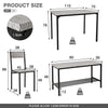 Dining Table and Chairs Set Wooden Steel Frame 2/4 Seat Modern Kitchen Set Grey