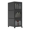Mondeer Black Plastic Storage Boxes Storage File Cabinet on Wheels Removable