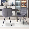 SET OF 2 PLUSH VELVET PADDED DINING CHAIRS KITCHEN CHAIRS HOME & RESTAURANT GREY