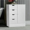 White Bedroom Bathroom Cabinet Cupboard Storage Dresser 4 Drawer + 1 Door Unit