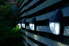 4/8/12 SOLAR POWERED BROWN DOOR FENCE WALL LIGHTS LED OUTDOOR GARDEN LIGHTING
