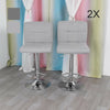 2X Fabric Comfortable Breakfast Bar Stools Swivel Kitchen Cuban Chrome Gas Lift