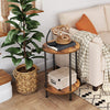 Tall Sofa Side Table, (Small Round Coffee Table with Storage), Industrial