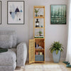 Bamboo Storage Unit Freestanding Cabinet w/ Shelves Cupboard Organiser Bathroom