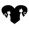 Walplus Heart Shape Cats Mirror Wall Sticker Art Decal Home Decorations