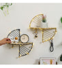 Novelty Half Fan Wall Mounted Hanging Shelf Storage Unit W/ Hooks Room DIY Decal