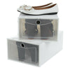 12X Clear Plastic Shoe Storage Boxes Drawer Stackable Foldable Durable Organiser