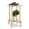 2 Tier 4-Leg Coffee Table Bamboo Side Bedside Table Desk 55cm Tall 40cm Round