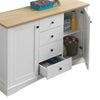 Carden Sideboard 2 Doors 4 Drawers Buffet Storage Cabinet Cupboard White Oak