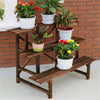 3 Tier Corner Plant Pot Stand Ladder Step Flower Display Wide Shelf Garden Decor