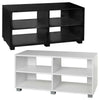 4 Section Wide Wooden TV Stand Furniture Unit Living Room Storage Media Cables