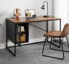 Industrial Computer Desk Rustic Metal Writing Table Vintage Office Workstation